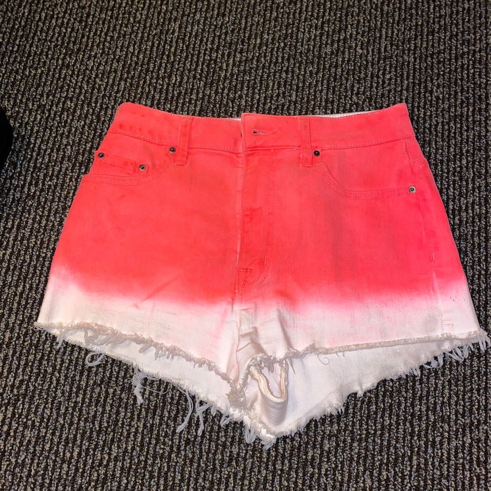 UO high waisted ombré neon shorts
